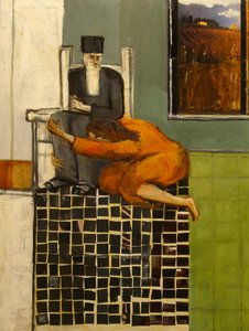 Elisha，1999（画布上的油画和拼贴画）